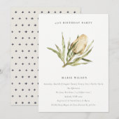 Cute Native Banksia Floral any Age Birthday Kaart (Voorkant / Achterkant)