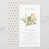 Cute Native Banksia Floral Baby shower Invite Bedankkaart (Voorkant / Achterkant)