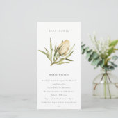 Cute Native Banksia Floral Baby shower Invite Bedankkaart (Staand voorkant)