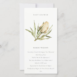 Cute Native Banksia Floral Baby shower Invite Bedankkaart