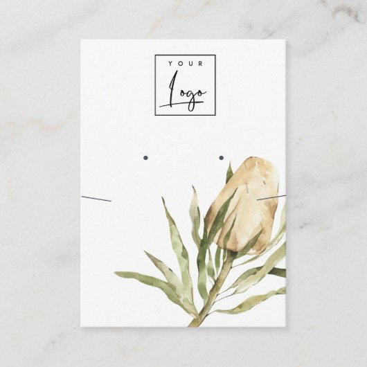 Cute Native Banksia Floral Earring Ketting Visitekaartje (Voorkant)