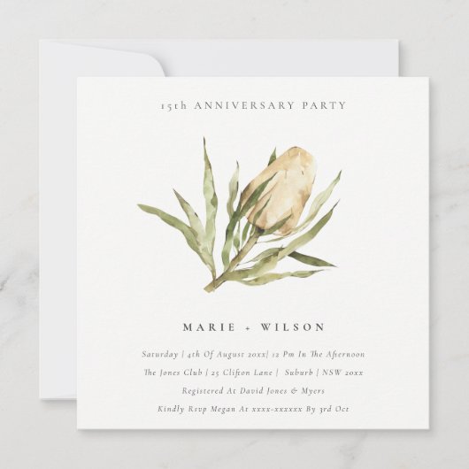 Cute Native Banksia Floral Elk jaar Jubileum Kaart (Voorkant)