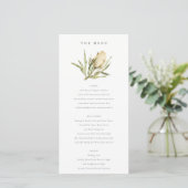Cute Native Banksia Floral Wedding Menu Kaart (Staand voorkant)