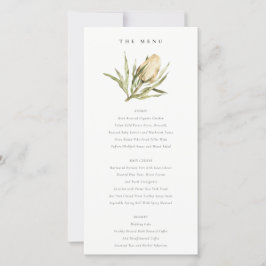 Cute Native Banksia Floral Wedding Menu Kaart