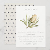 Cute Native Banksia Waterverf Floral Baby shower Bedankkaart (Voorkant / Achterkant)