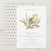 Cute Native Banksia Waterverf Floral Baby shower Kaart (Voorkant / Achterkant)