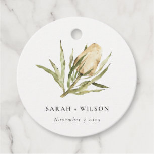 Cute Native Banksia Waterverf Floral Wedding Bedankjes Labels