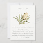Cute Native Banksia Waterverf Floral Wedding Bedankkaart (Voorkant)