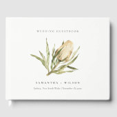 Cute Native Banksia Waterverf Floral Wedding Gastenboek (Voorkant)