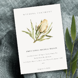 Cute Native Banksia Waterverf Floral Wedding Kaart