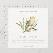Cute Native Banksia Waterverf Floral Wedding Kaart (Voorkant / Achterkant)