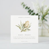 Cute Native Banksia Waterverf Floral Wedding Kaart (Staand voorkant)