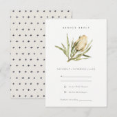 Cute Native Banksia Waterverf Floral Wedding RSVP Informatiekaartje (Voorkant / Achterkant)