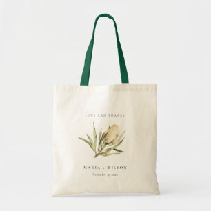 Cute Native Banksia Waterverf Floral Wedding Tote Bag