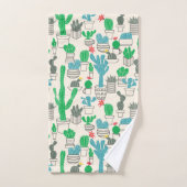 Cute Natural Floral Cacti Pattern Bad Handdoek (Handdoek)