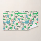 Cute Natural Floral Cacti Pattern Bad Handdoek (Handdoek)