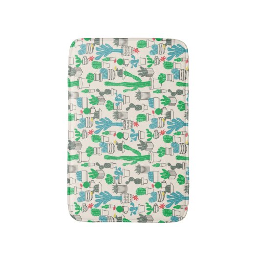 Cute Natural Floral Cacti Pattern Badmat (Voorkant Verticaal)