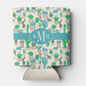 Cute Natural Floral Cacti Pattern Blikjeskoeler (Achterkant)