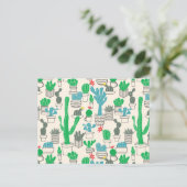 Cute Natural Floral Cacti Pattern Briefkaart (Staand voorkant)