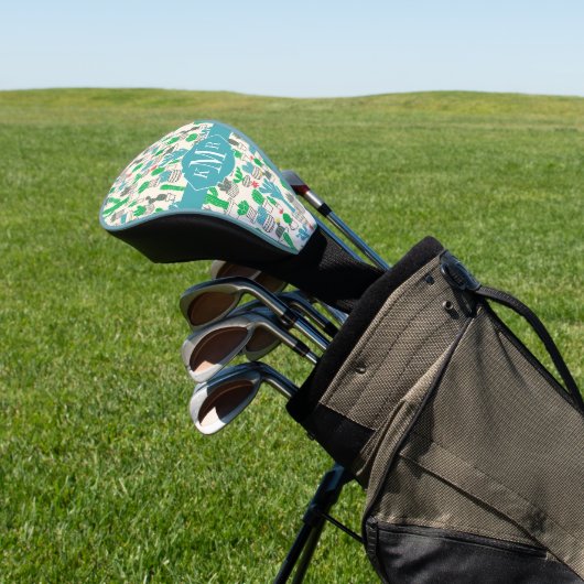 Cute Natural Floral Cacti Pattern Golfheadcover (Insitu)