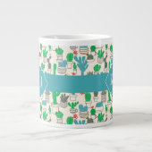 Cute Natural Floral Cacti Pattern Grote Koffiekop (Voorkant)
