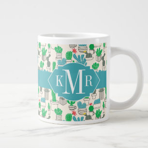 Cute Natural Floral Cacti Pattern Grote Koffiekop