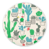 Cute Natural Floral Cacti Pattern Keramische Knop (Voorkant)