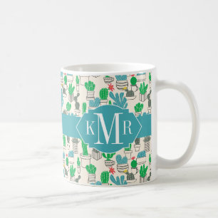Cute Natural Floral Cacti Pattern Koffiemok