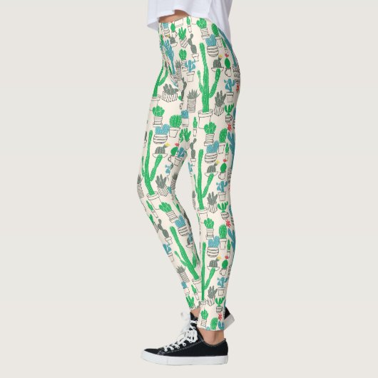 Cute Natural Floral Cacti Pattern Leggings (Links)