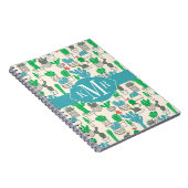 Cute Natural Floral Cacti Pattern Notitieboek (Rechterzijde)