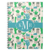 Cute Natural Floral Cacti Pattern Notitieboek (Voorkant)