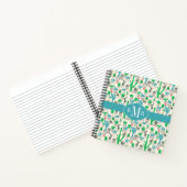 Cute Natural Floral Cacti Pattern Notitieboek (Binnen)