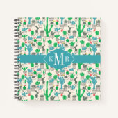 Cute Natural Floral Cacti Pattern Notitieboek (Voorkant)