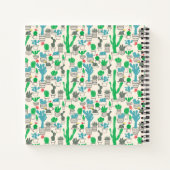 Cute Natural Floral Cacti Pattern Notitieboek (Achterkant)