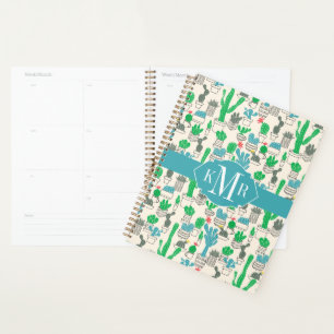 Cute Natural Floral Cacti Pattern Planner