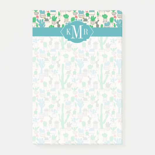 Cute Natural Floral Cacti Pattern Post-it® Notes (Voorkant)