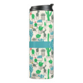 Cute Natural Floral Cacti Pattern Thermosbeker (Gedraaid links)