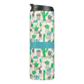 Cute Natural Floral Cacti Pattern Thermosbeker (Geroteerd rechts)