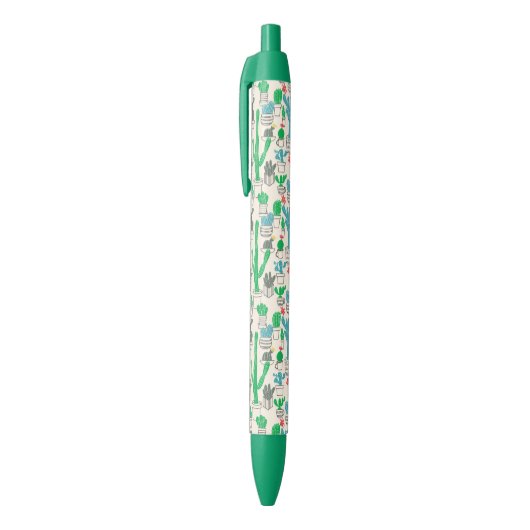 Cute Natural Floral Cacti Pattern Zwarte Inkt Pen (Top (Verticaal))