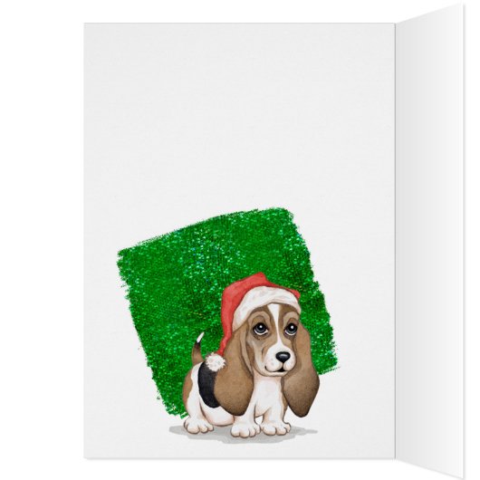 Cute Naughty Beagle Kerstmis Kaart (Binnen (Links))