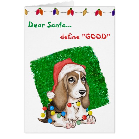 Cute Naughty Beagle Kerstmis Kaart (Voorkant)