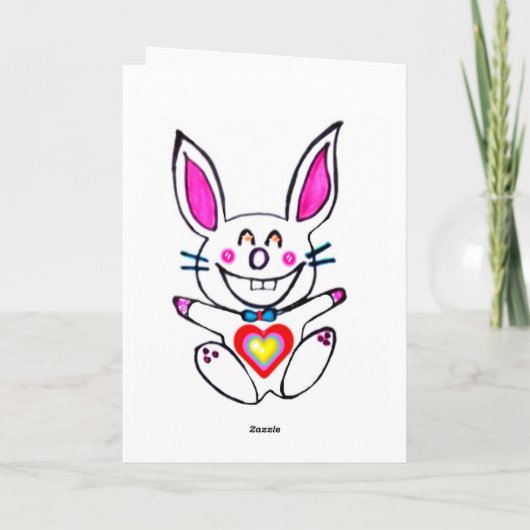 ♫☆♥Çütê Naughty Bunny HappyEaster Kaart ๑¦☆♥♪ (Achterkant)