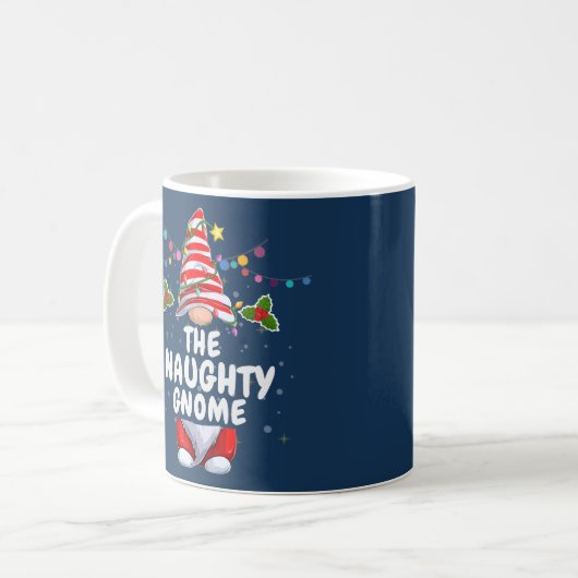 Cute Naughty Gnome Persoonlijke Kerstmis Koffiemok (Voorkant links)
