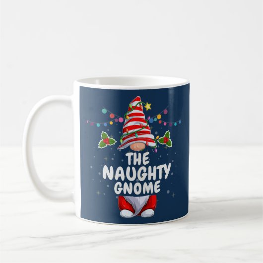 Cute Naughty Gnome Persoonlijke Kerstmis Koffiemok (Links)