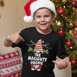 Cute Naughty Gnome Persoonlijke Kerstmis T-shirt