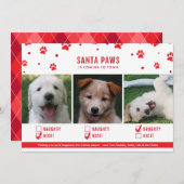 Cute Naughty of Nice Three Dog kerstfoto Feestdagenkaart (Voorkant / Achterkant)