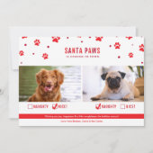 Cute Naughty of Nice Two Dog Kerstfoto Feestdagenkaart (Voorkant)