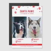 Cute Naughty of Nice Two Dog Kerstmis Magnet Kaart (Voorkant / Achterkant)