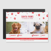 Cute Naughty of Nice Two Dog Kerstmis Magnet Kaart (Voorkant / Achterkant)