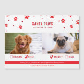 Cute Naughty of Nice Two Dog Kerstmis Magnet Kaart (Voorkant)